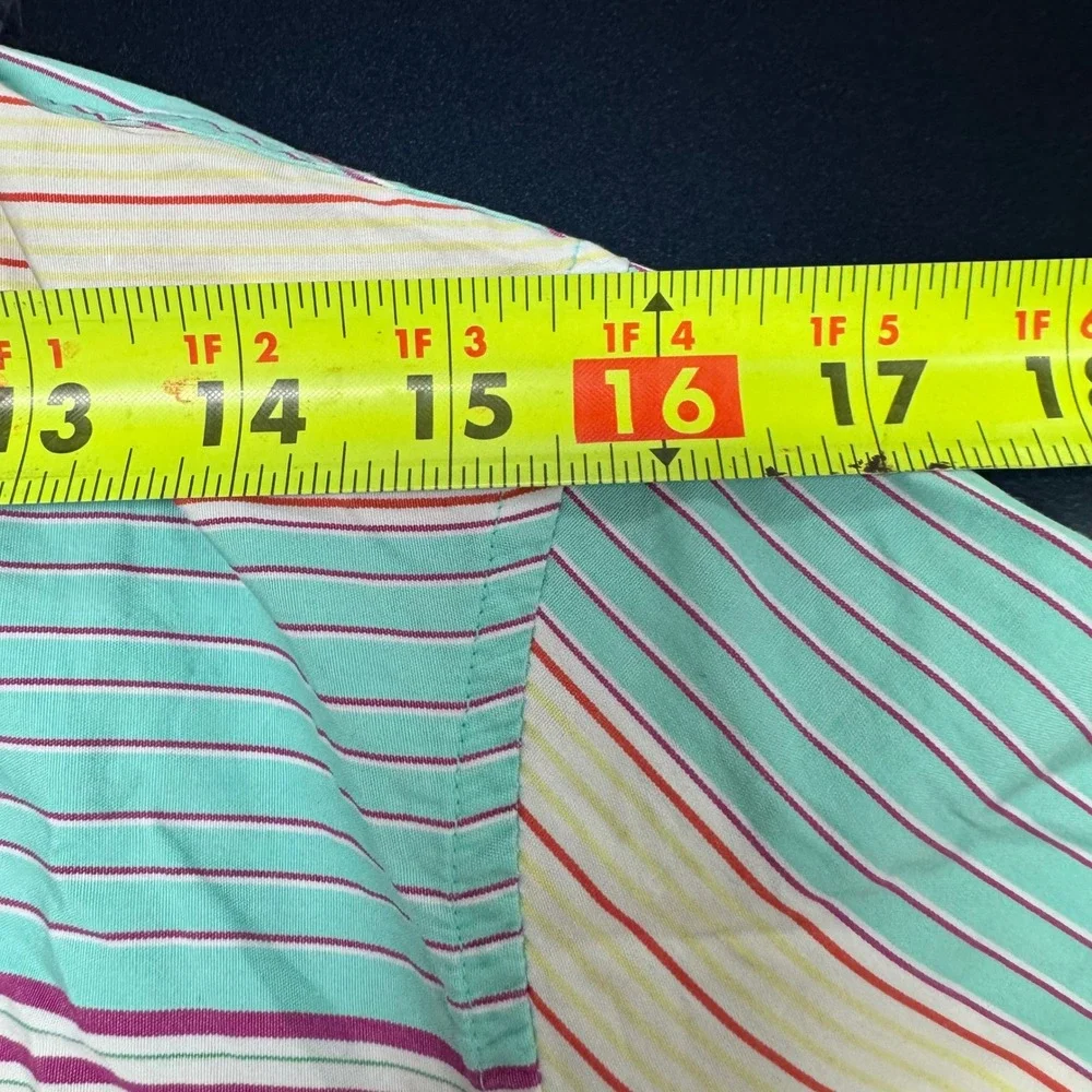 Thomas Pink Pink Striped Button Down Shirt‎ Womens Size 14 100% Cotton